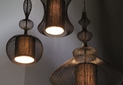 "Forestier Paris has created a collection of table lamps and pendant lights called Fil de fer."