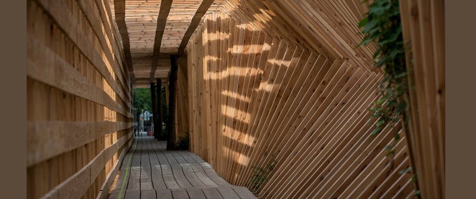 French Studio Atelier Vecteur Completes Oscillating Timber Tunnel